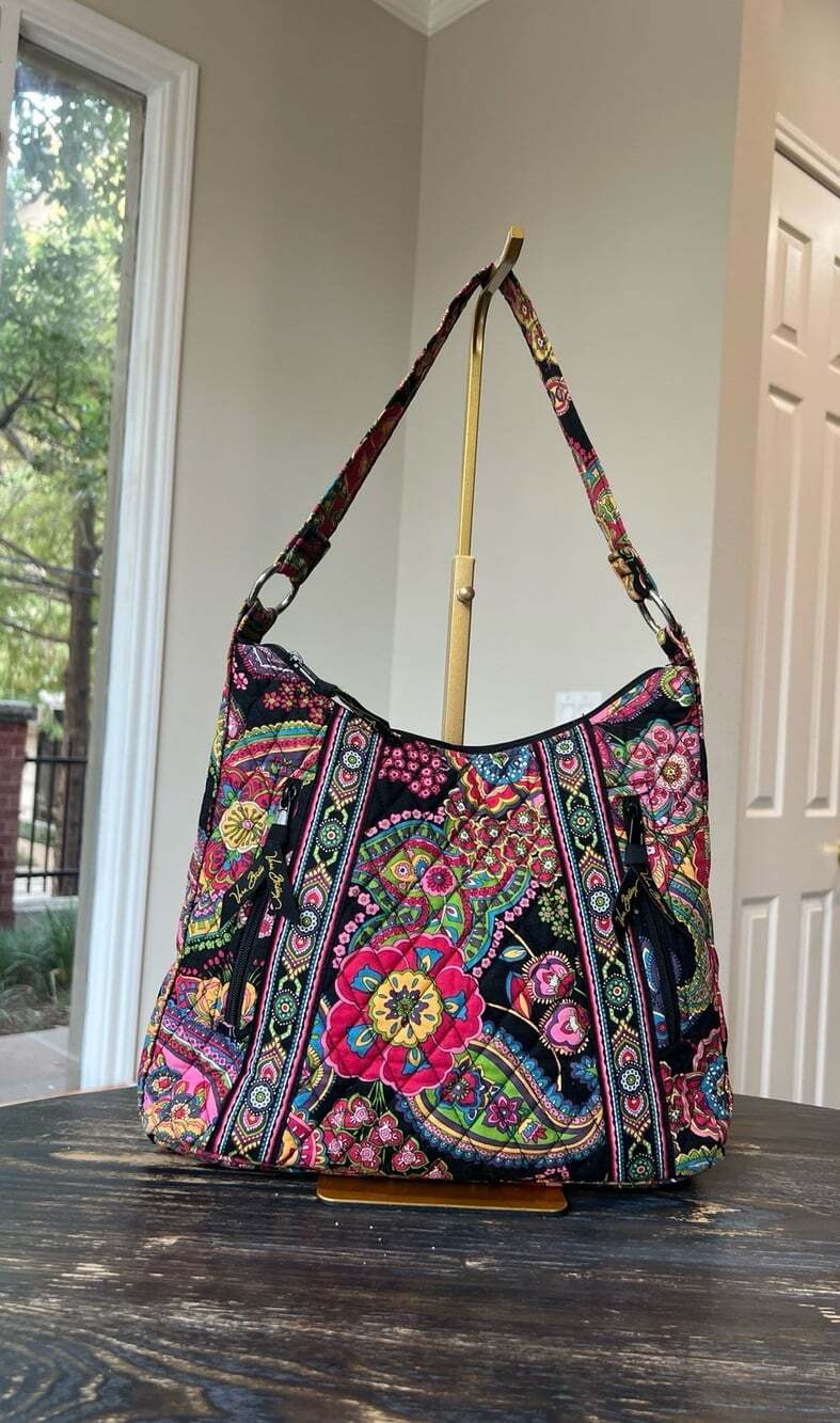 Vera Bradley Symphony in Hue Lisa B Cotton Paisley Shoulder Bag